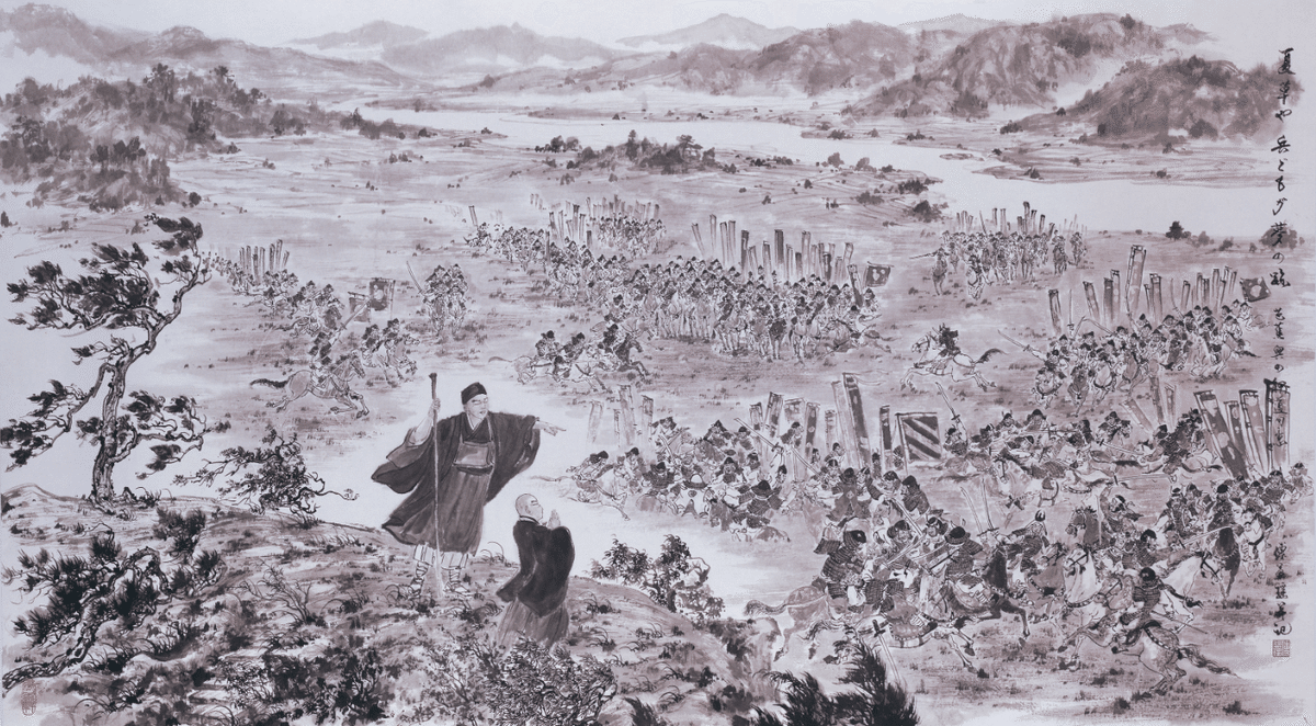 中川幸彦　水墨画 「黒姫山」日本画 シルバーフレーム 作品 中川幸彦水墨画 「黒姫山」日本画 シルバーフレーム 作品