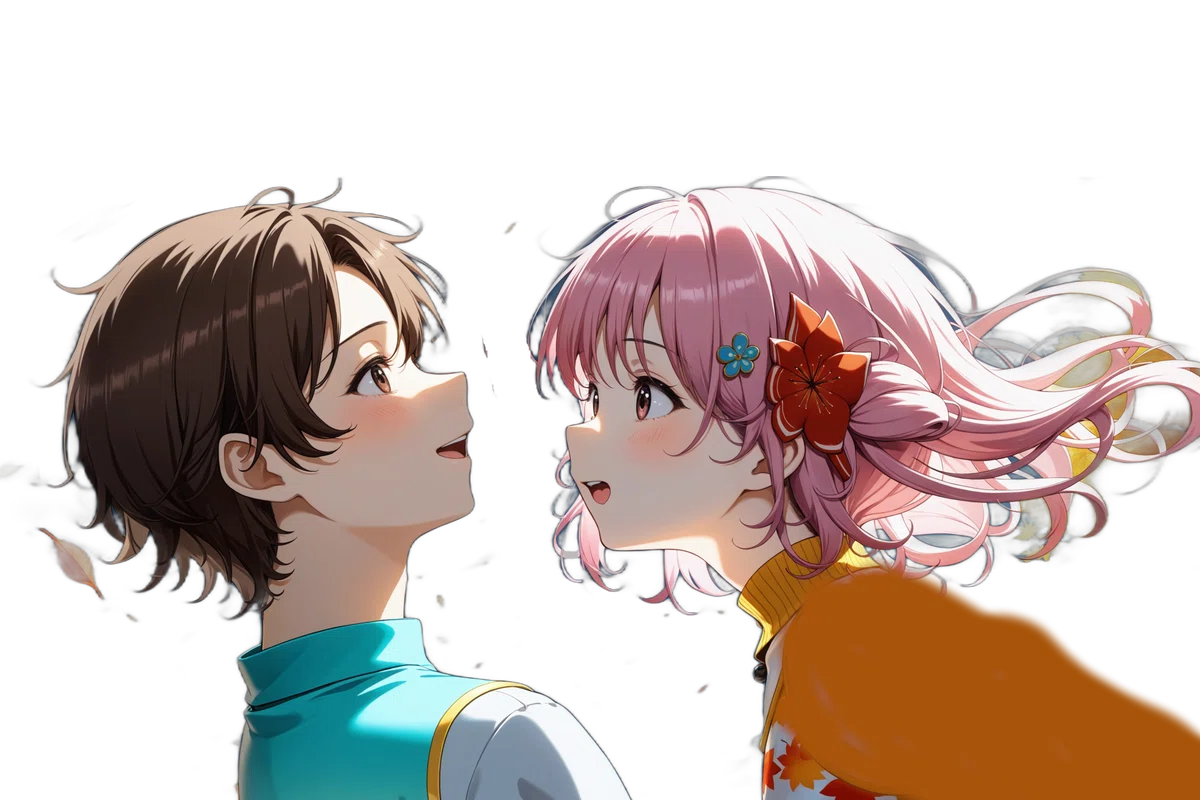 背景を除去して女の子の腕をオレンジ色に塗った工程