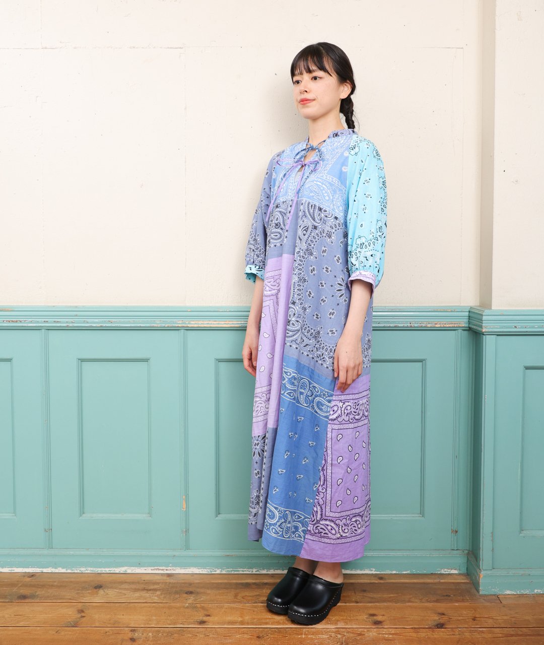 FRONT RIBBON LONG DRESS｜flower＆guitar 花とギター