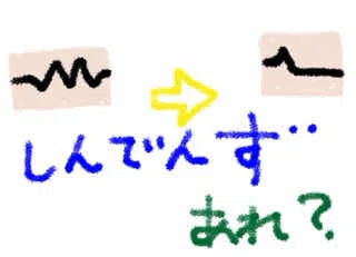 波形がフラットに…