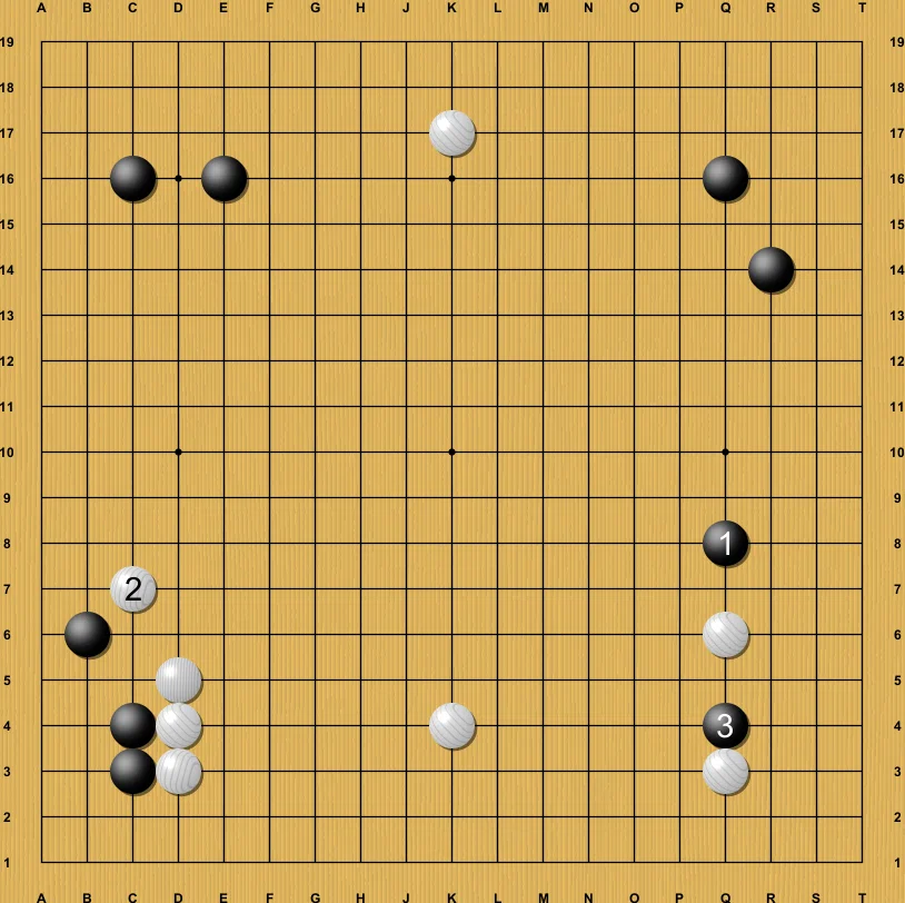 囲碁　石 小目の二間ジマリへの新手法【定石】｜okao囲碁戦術図鑑