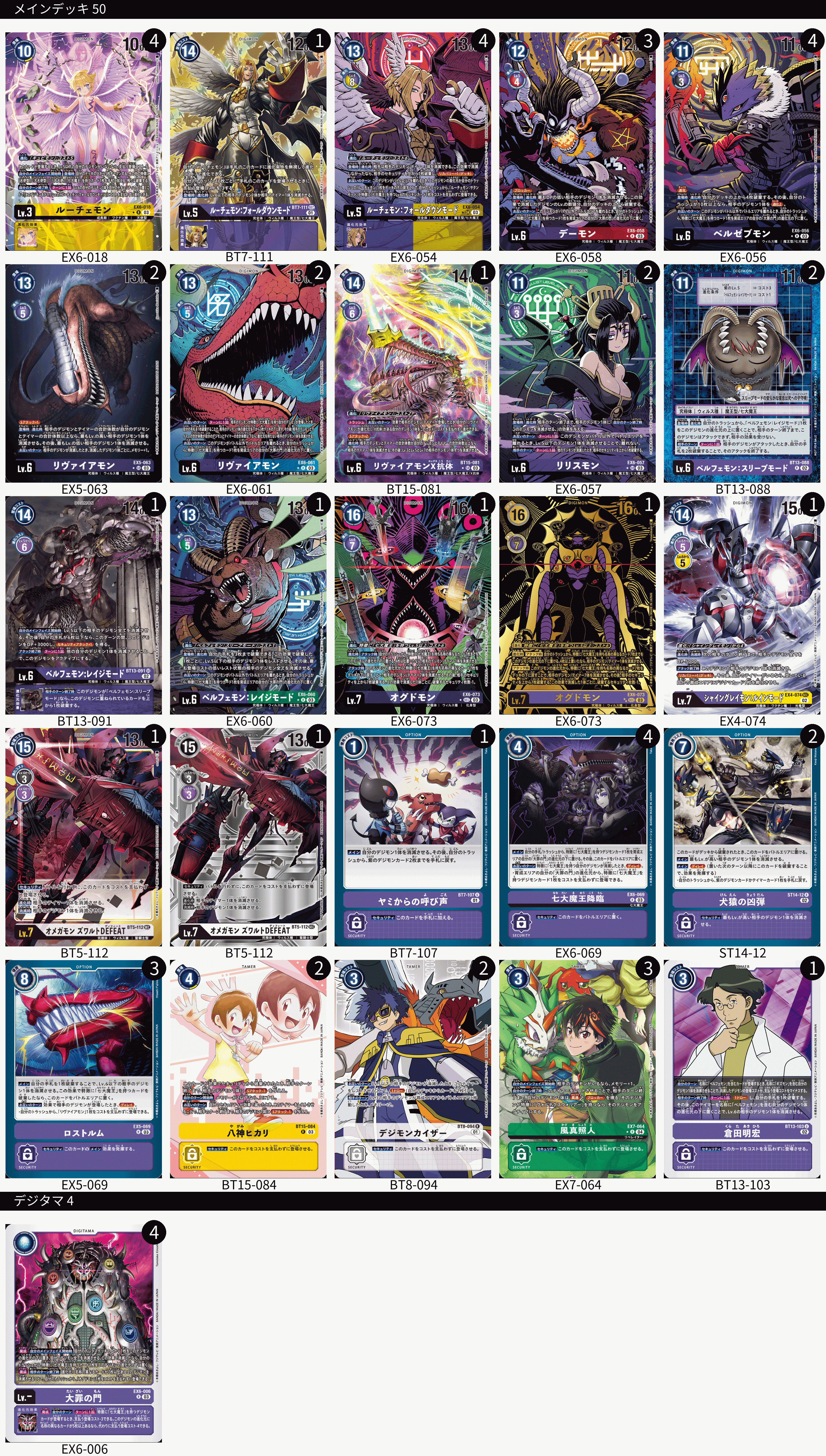 BT19魔王デッキ・裏】パラダイスロスト〜ルーチェモンX抗体を救いたい