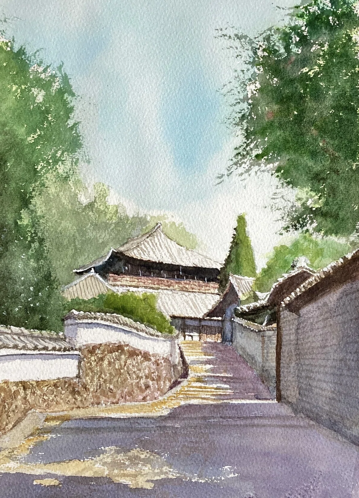 趣味は水彩5色描き(44)二月堂への参道｜tatatotoya