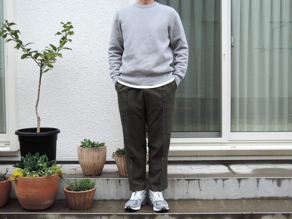 175cm 70kg　EEL Products Seaside Pants　55 Olive　Mサイズ