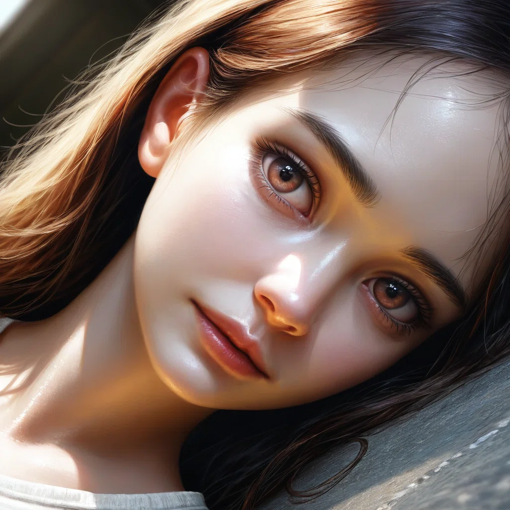 栗色の髪の少女のアニメイラスト