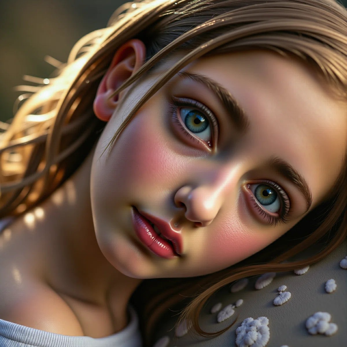 金髪の少女のイラストを Flux.1 で書き直して質感を上げたもの