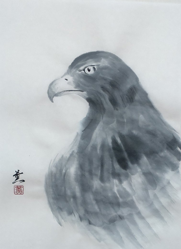 墨で空の王者／画集『風語り vol. 1』に捧ぐ墨で鳥｜KaoRu IsjDha