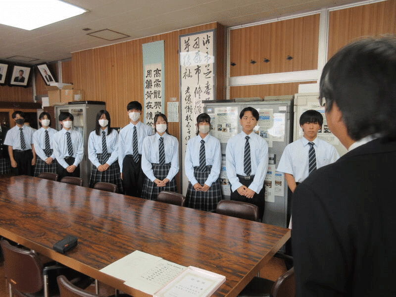 船引高等学校男子制服上下 生徒会役員任命式が行われました。｜福島県立船引高等学校
