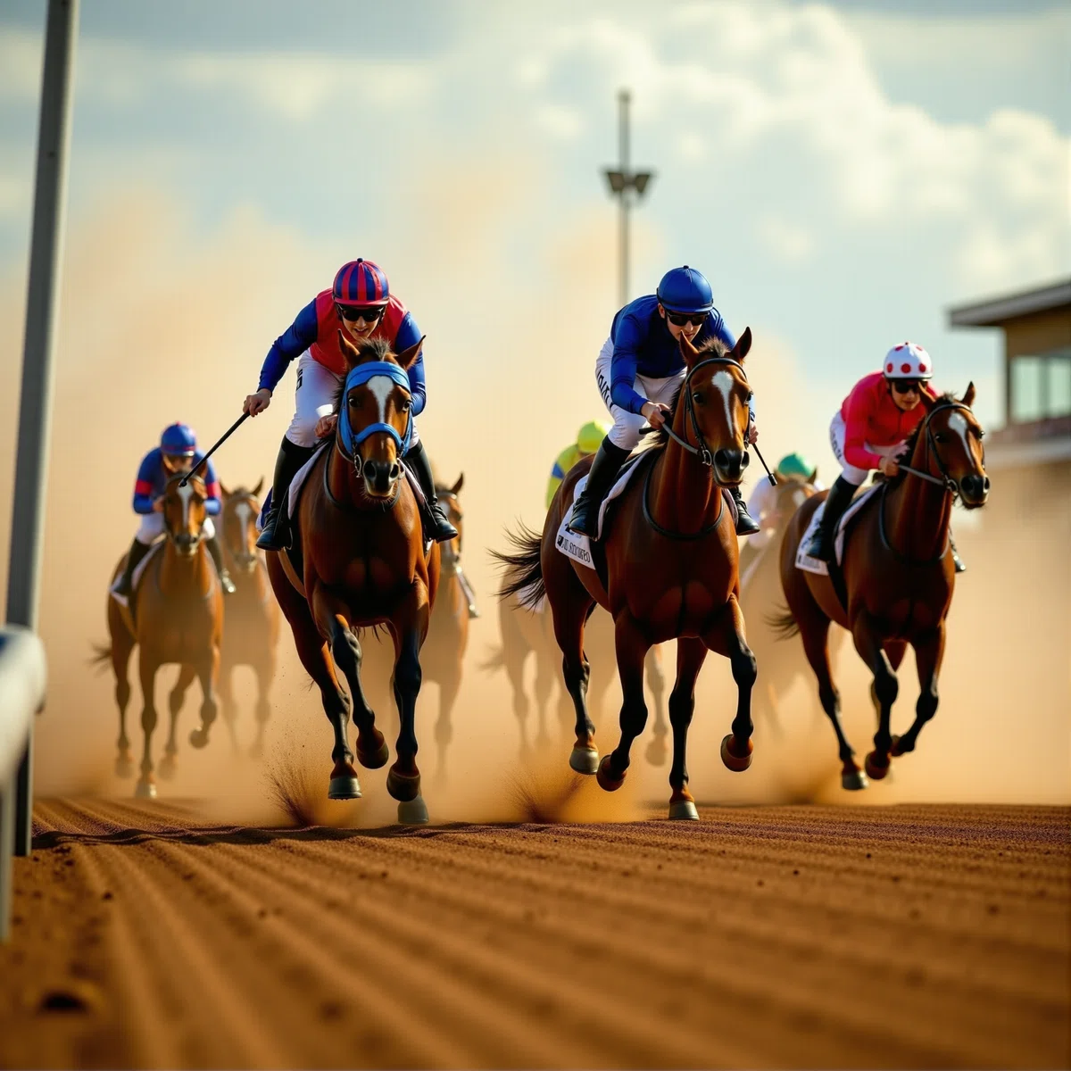 正面から見たリアルな競馬のフォトイラスト