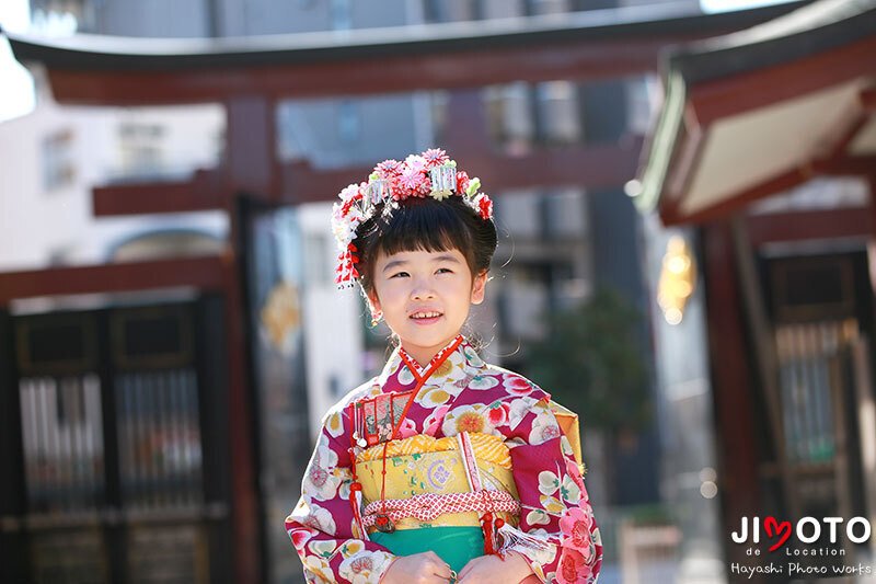 大阪の神社で七五三出張撮影