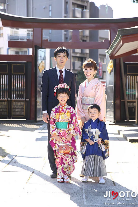 大阪の神社で七五三出張撮影