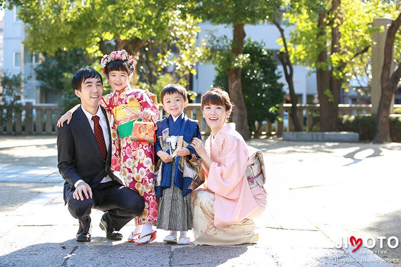 大阪の神社で七五三出張撮影