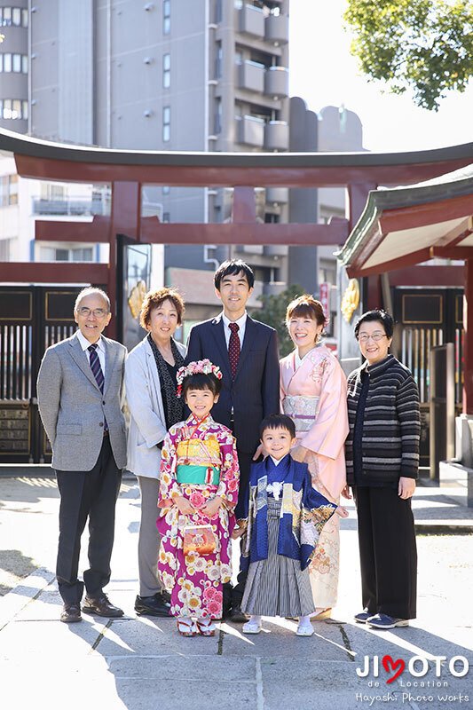 大阪の神社で七五三出張撮影