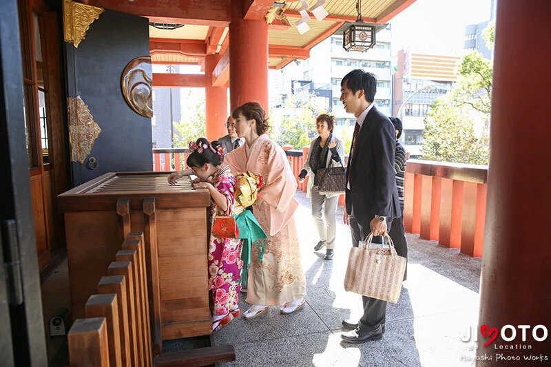 大阪の神社で七五三出張撮影