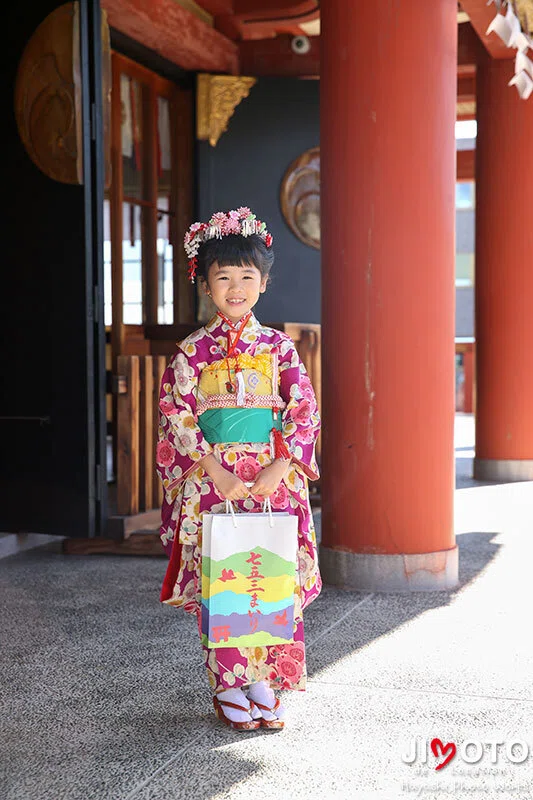大阪の神社で七五三出張撮影