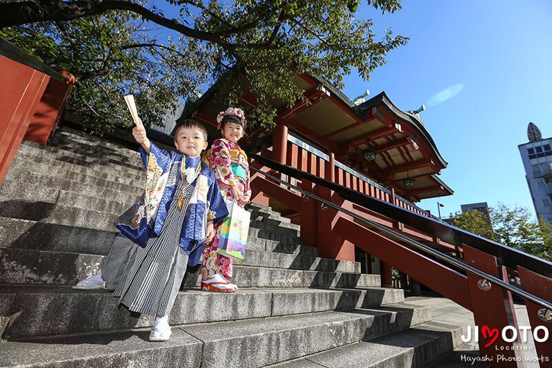 大阪の神社で七五三出張撮影