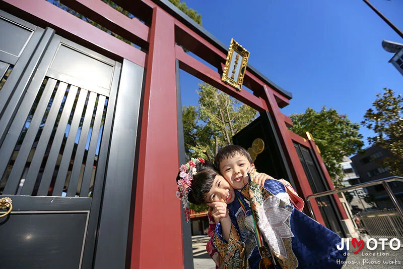 大阪の神社で七五三出張撮影