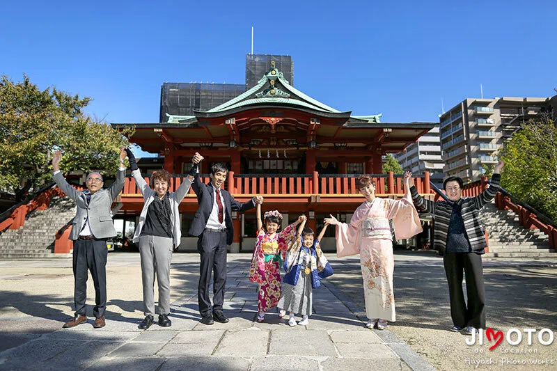 大阪の神社で七五三出張撮影
