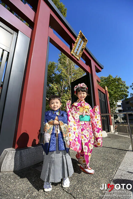 大阪の神社で七五三出張撮影