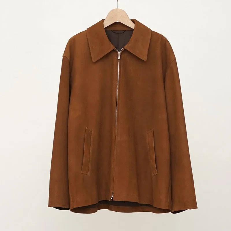 こういうレザーブルゾンに心打たれます。【cale】LIGHT SHEEP SUEDE