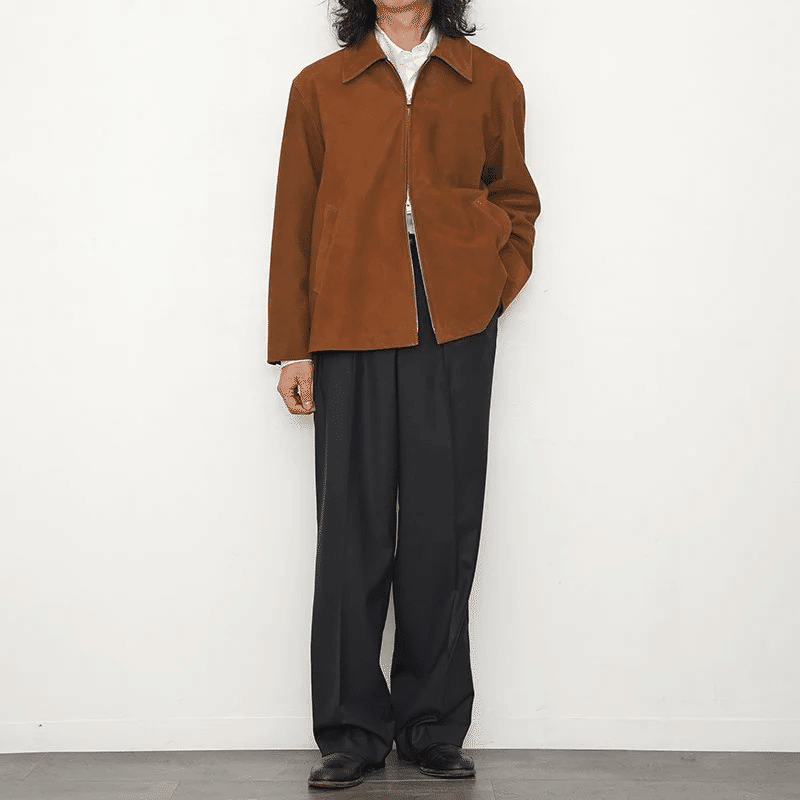 ジャケット・アウター cale suede leather blouson brown こういうレザーブルゾンに心打たれます。【cale】LIGHT SHEEP