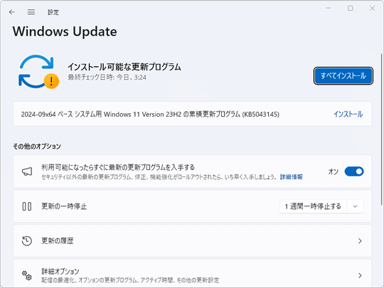 Windows11更新プログラム「KB5043145」の不具合と解決策