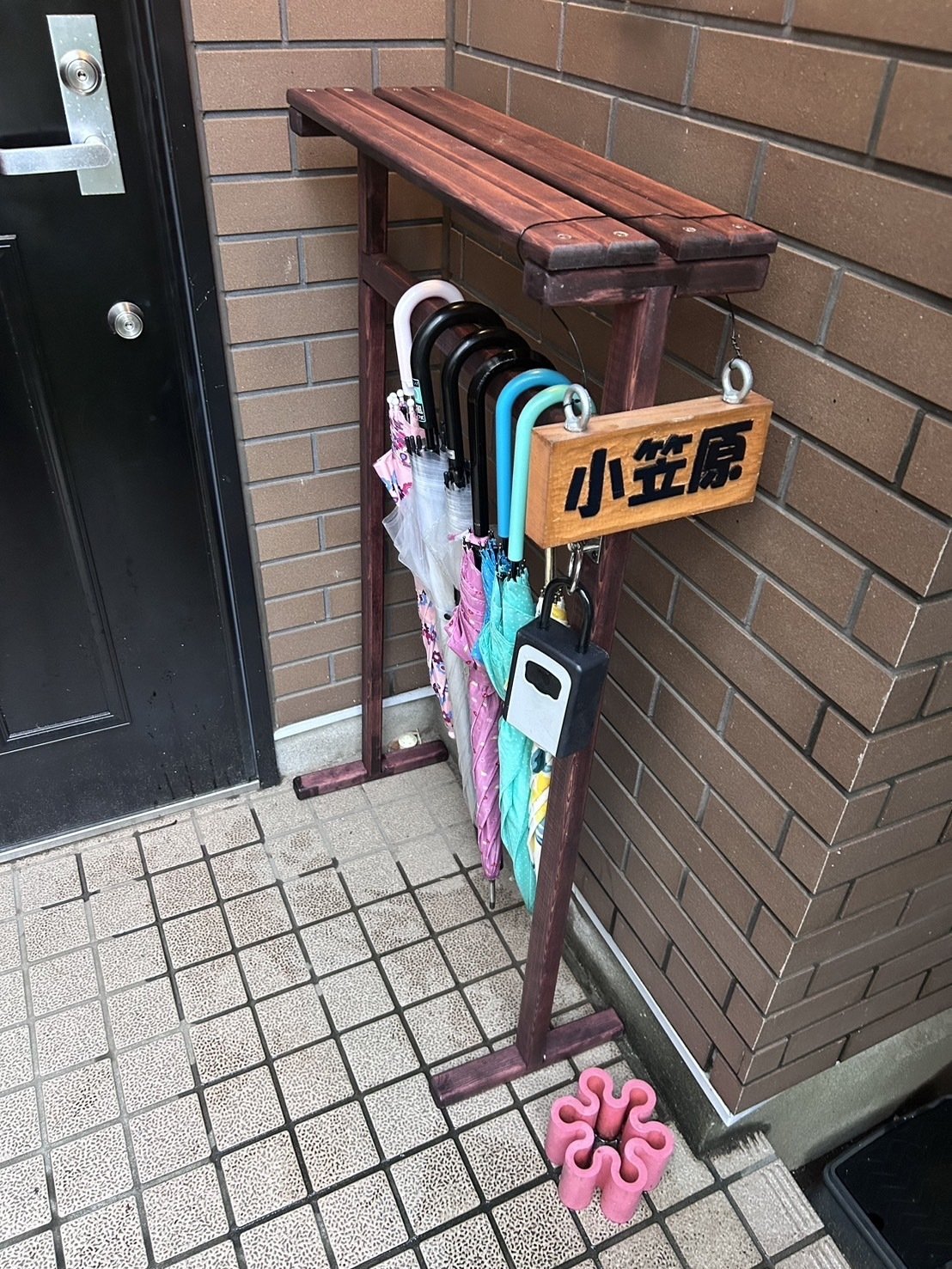 傘立てダイビングタンク自作 フェンス型雨水タンクの自作4 逆さ傘な雨水タンク 自作施工雨水