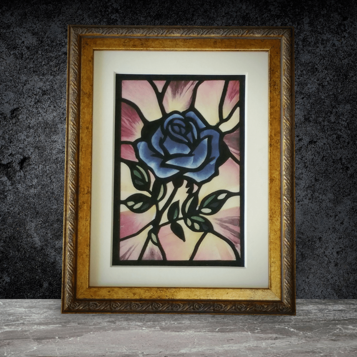 押し花アート 『薔薇』 不思議な花倶楽部