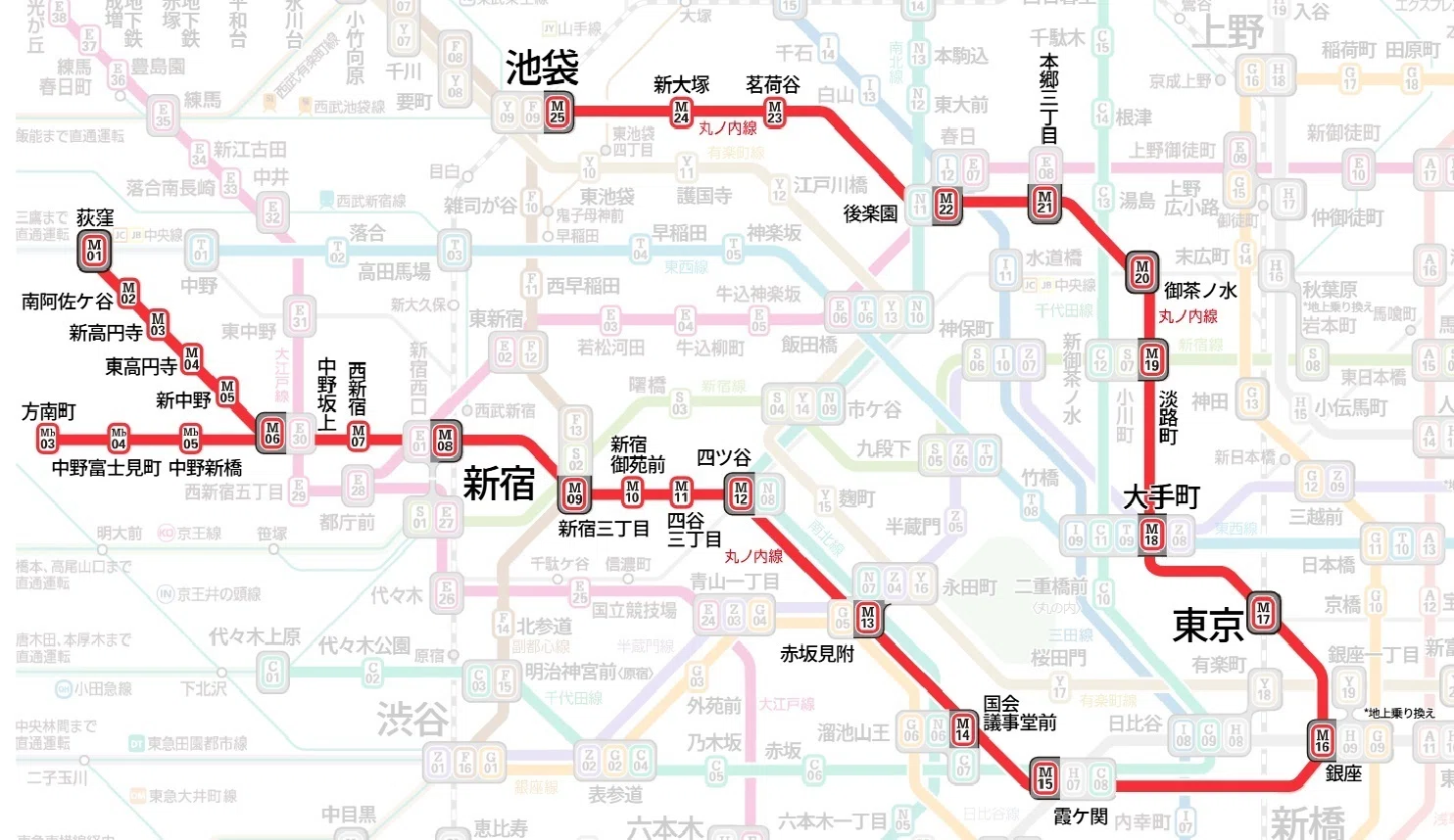 東京メトロ 丸ノ内線 路線図 案内板 鉄道部品 東京メトロ 丸ノ内線 路線図 案内板 鉄道部品 丸ノ内線の路線図式案内