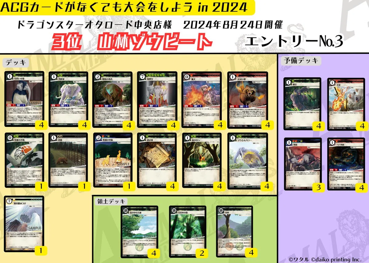2024/10/19アニマルカードゲーム店舗大会参加デッキ/スクロール