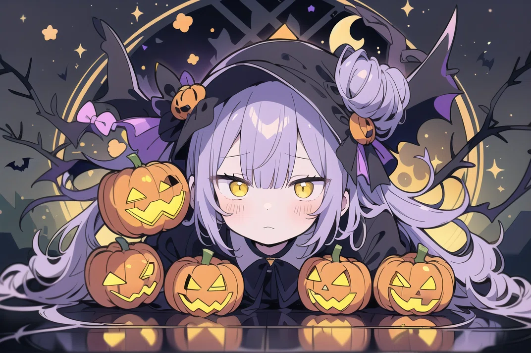 つぎはぎ猫☆紫☆ハロウィン ハロウィンまでの時期が好き｜月猫ゆめや
