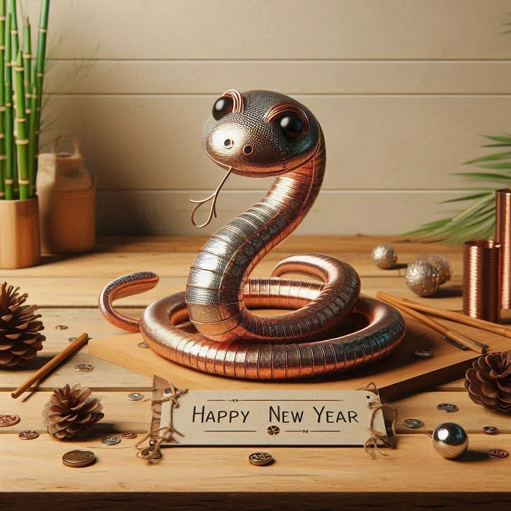 アボリジナルアート ブーメラン Stephen Mclean 蛇 ヘビ 謹賀新年 de 蛇、金属 @Copilot＋プロンプト｜茜町春彦