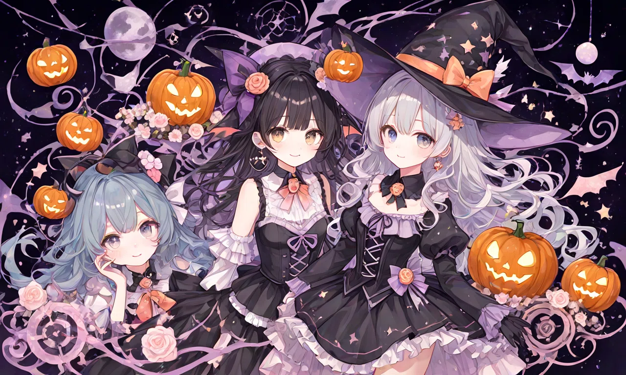 ハロウィンのkawaii魔女ちゃんたち｜月猫ゆめや