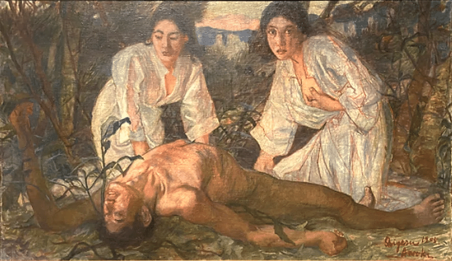 【真作】【複製】複製画　青木　わだつみのいろこの宮　幻想美の傑作　X108 青木繁 重要文化財《わだつみのいろこの宮》＠アーティゾン美術館 東京