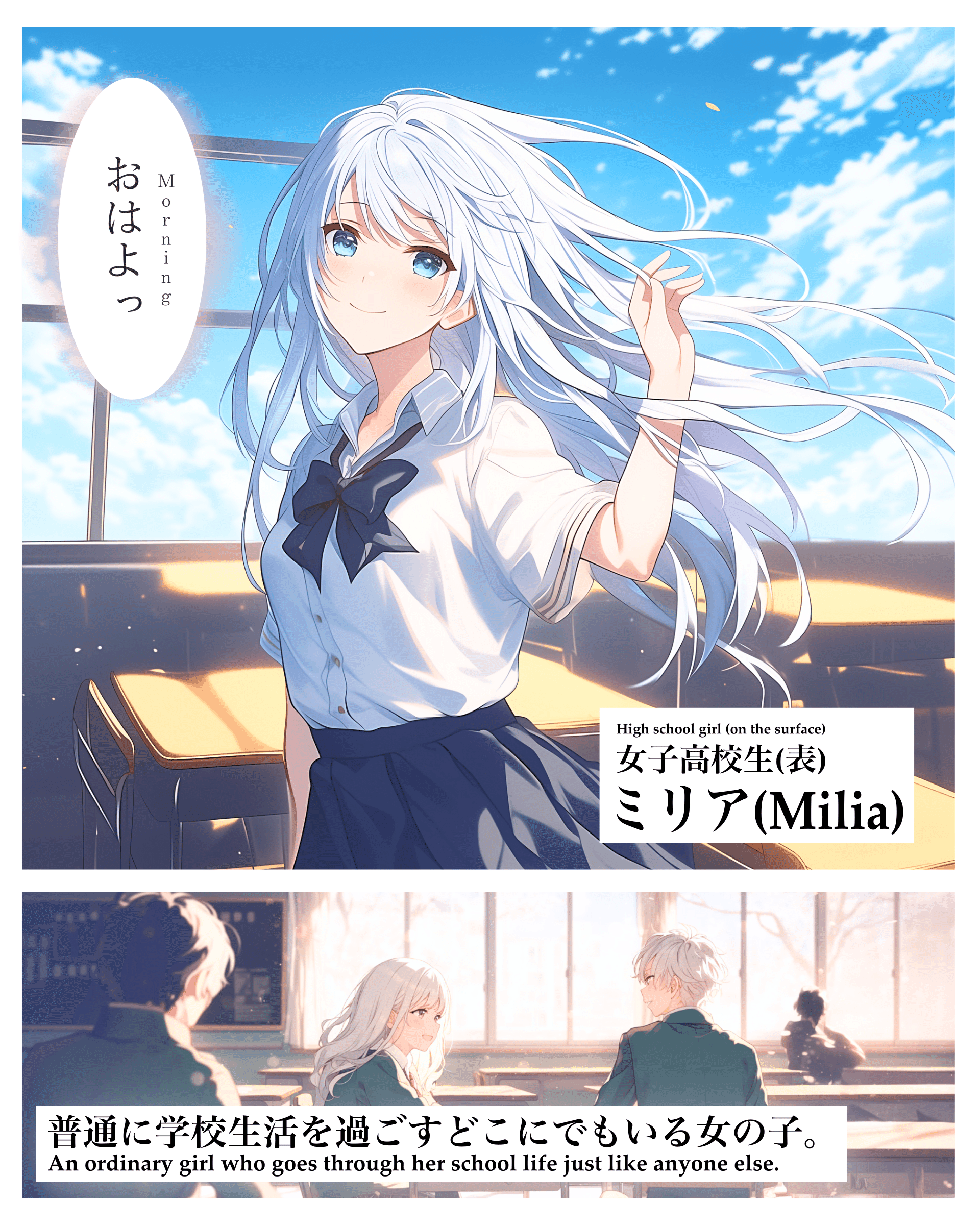 【短編マンガ】仮面JKミリア普通の学校生活を過ごす 女子高校生「ミリア」（Milia）しかし、裏の姿は”殺し屋”そんな「2つの顔」を持つ彼女の物語。