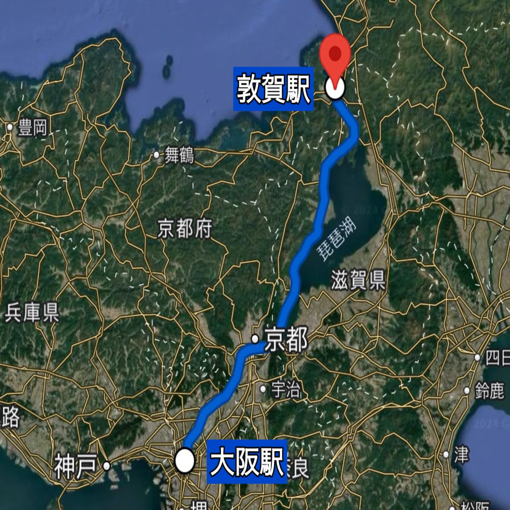京都 から 石川 県 サンダーバード