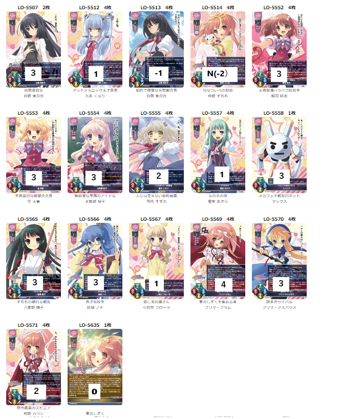 Lycee 花単 デッキ パーツ まとめ