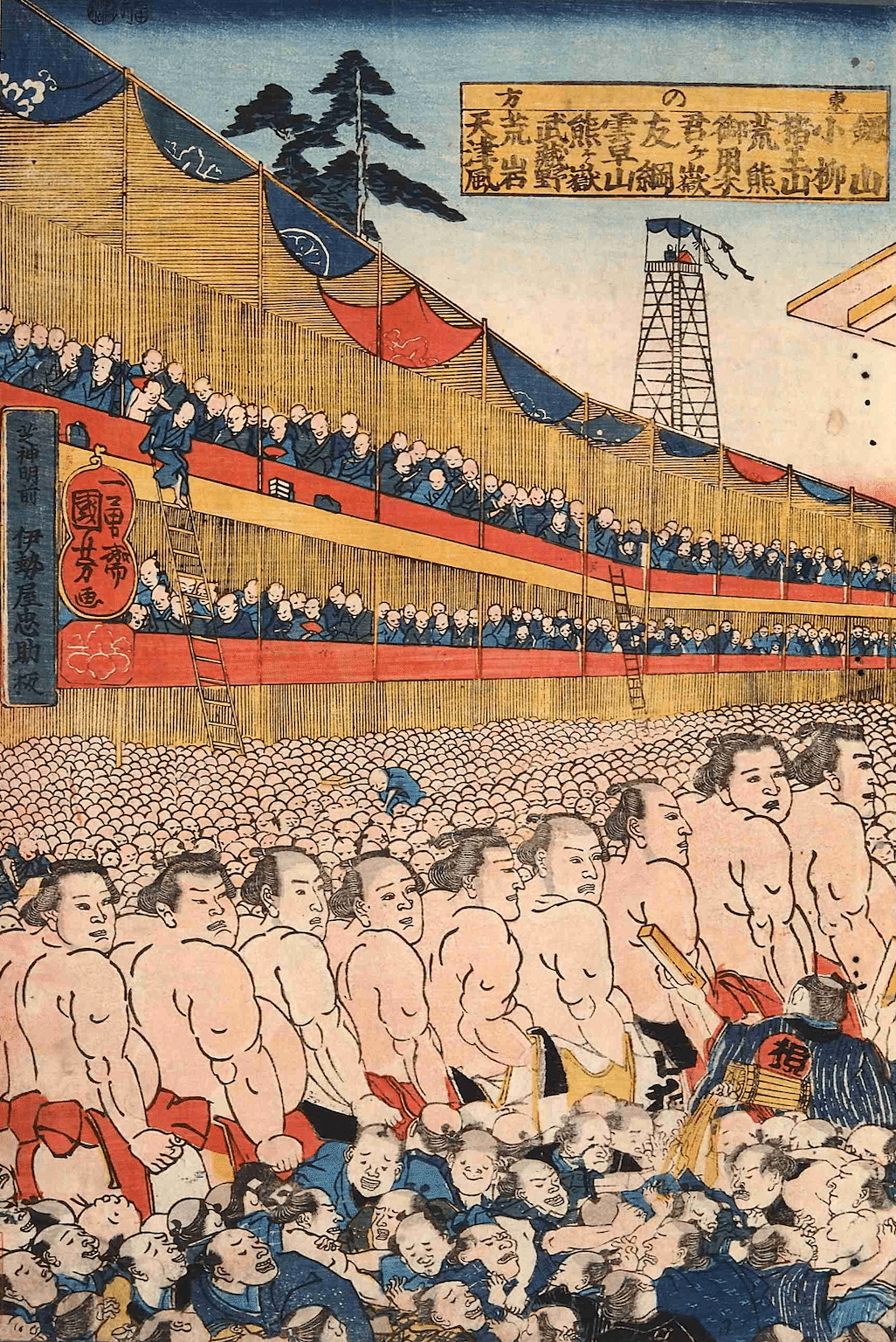 油絵 相撲 SUMO ヴィンテージ 日本の伝統的な相撲。1910年に