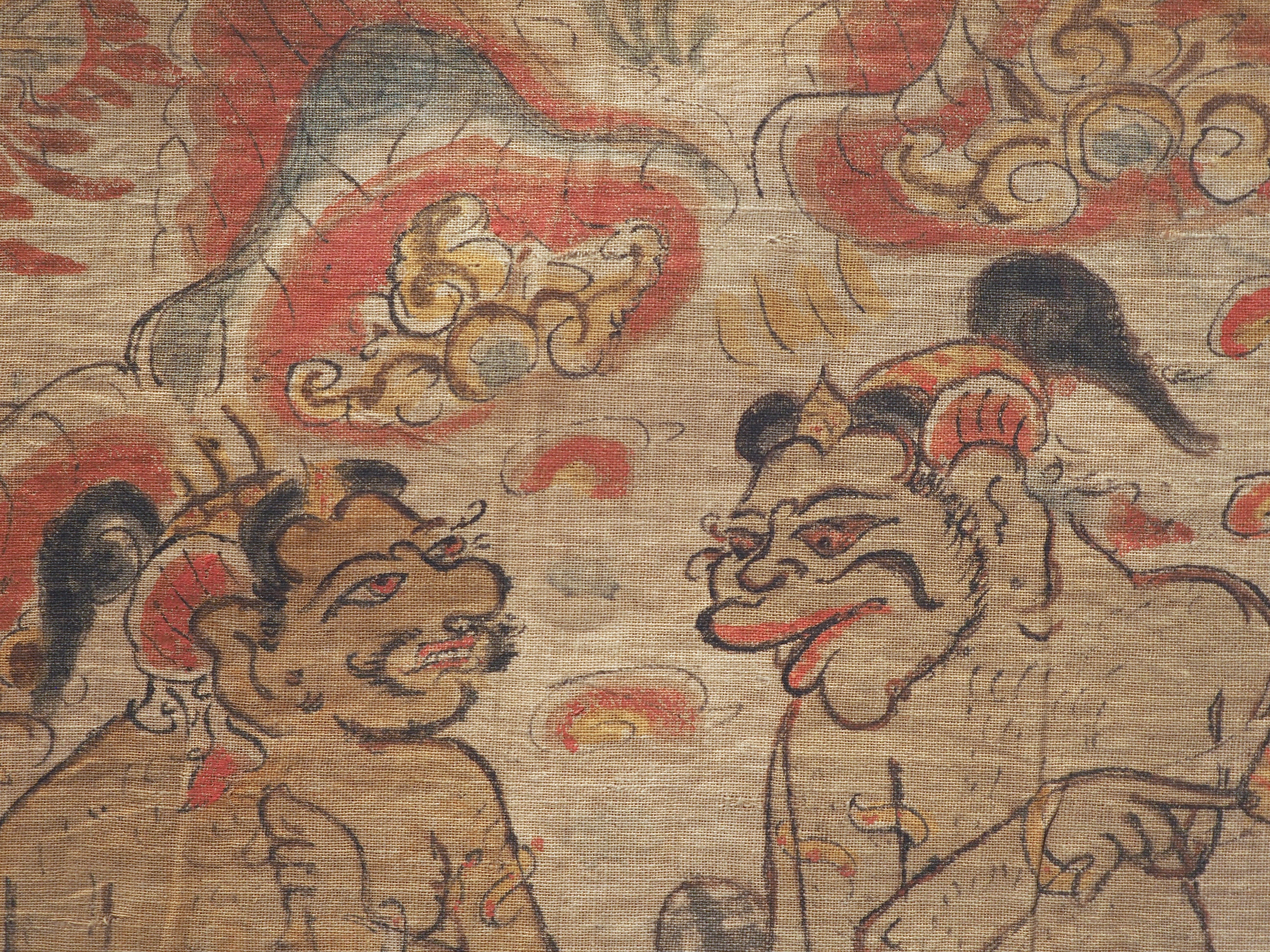 バリ島で描かれた色彩豊かでガチャガチャと楽しげな壁飾り……@トーハク