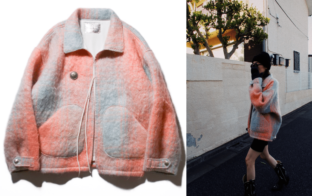 Messy Rooftop Vintage Mohair Blanket JKT