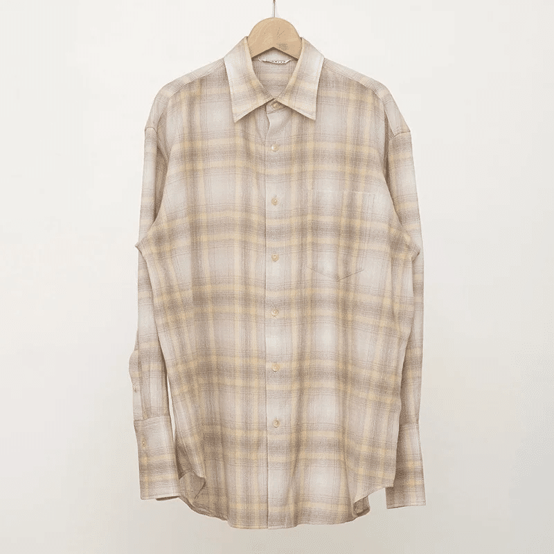 24AW注目【AURALEE】AIRY WOOL CHECK SHIRT｜THIRTY' THIRTY'