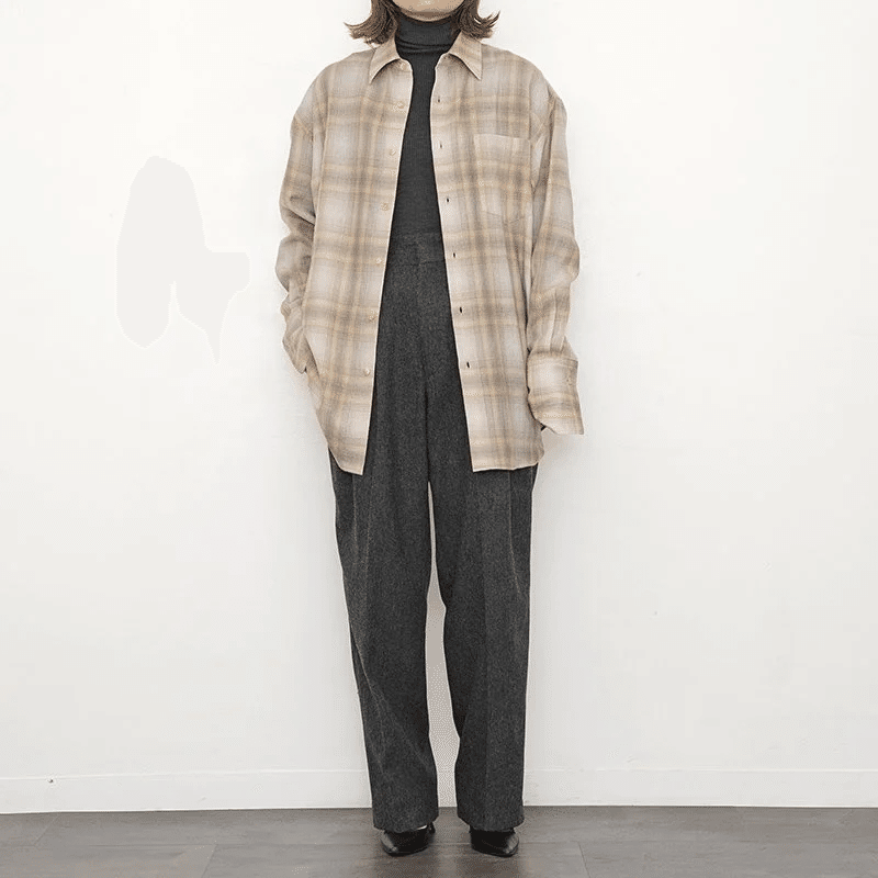 24AW注目【AURALEE】AIRY WOOL CHECK SHIRT｜THIRTY' THIRTY'