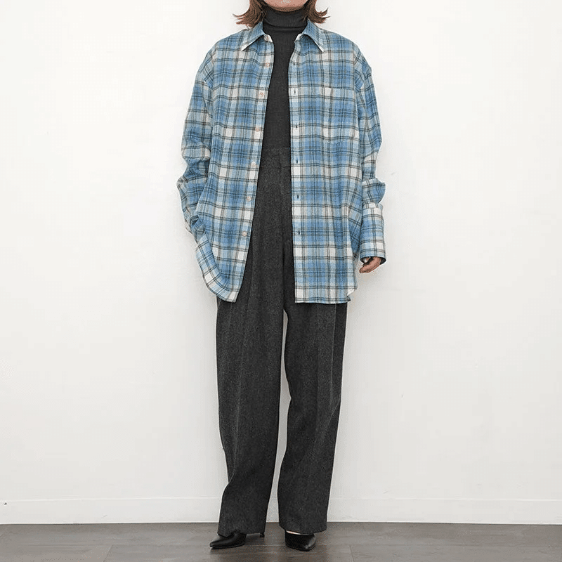 新品【2024AW新作】オーラリー AIRY WOOL CHECK SHIRT