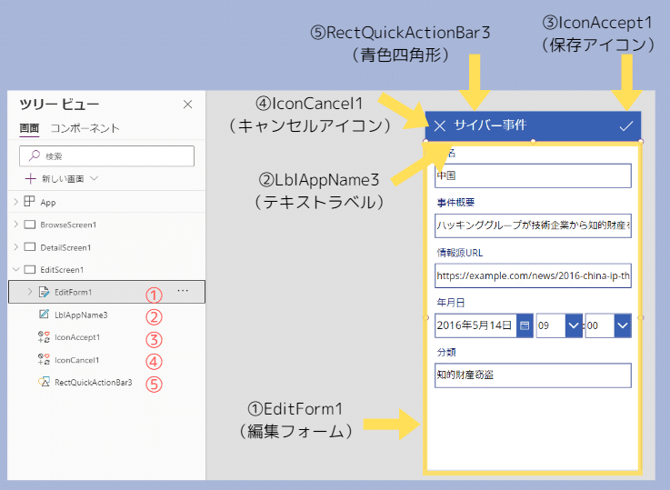 PowerAppsでシンプルなデータ検索アプリを作る⑦編集画面を加工｜文系