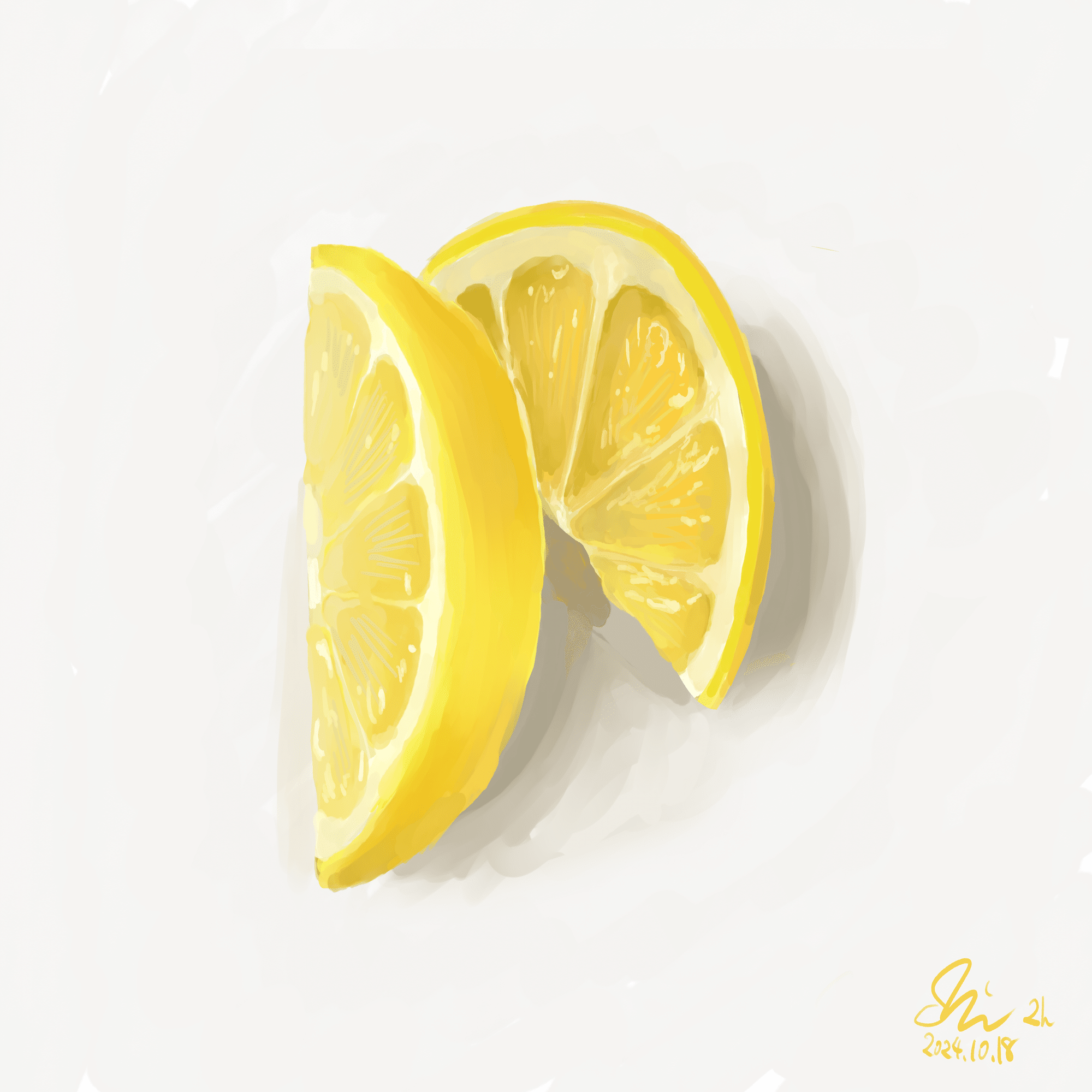 今日の絵 レモンの模写【2024.10.18】｜しおみーな