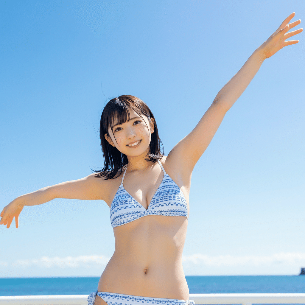 露出　ビキニ熟女 