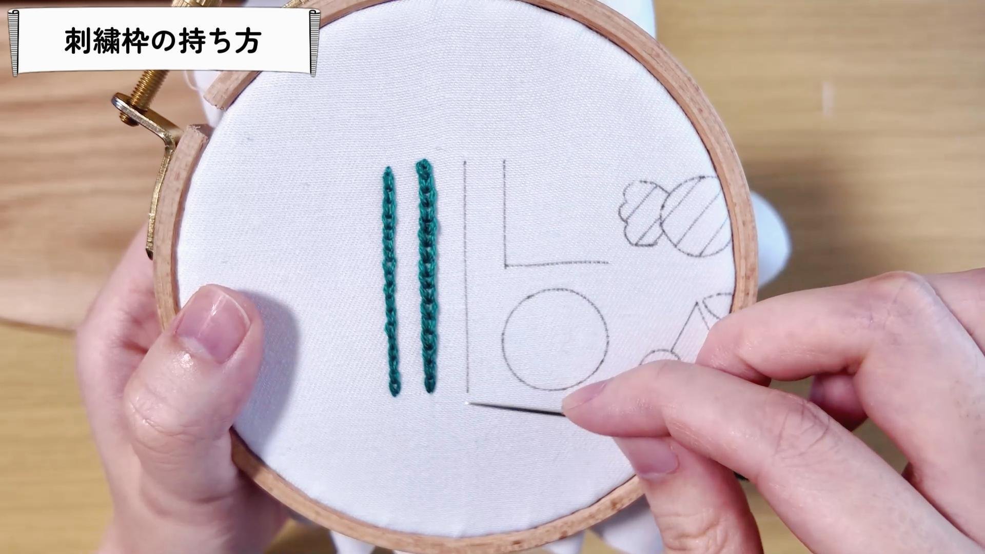刺繍図案無料】チェーンステッチの刺し方解説｜サンプラー作り｜はな