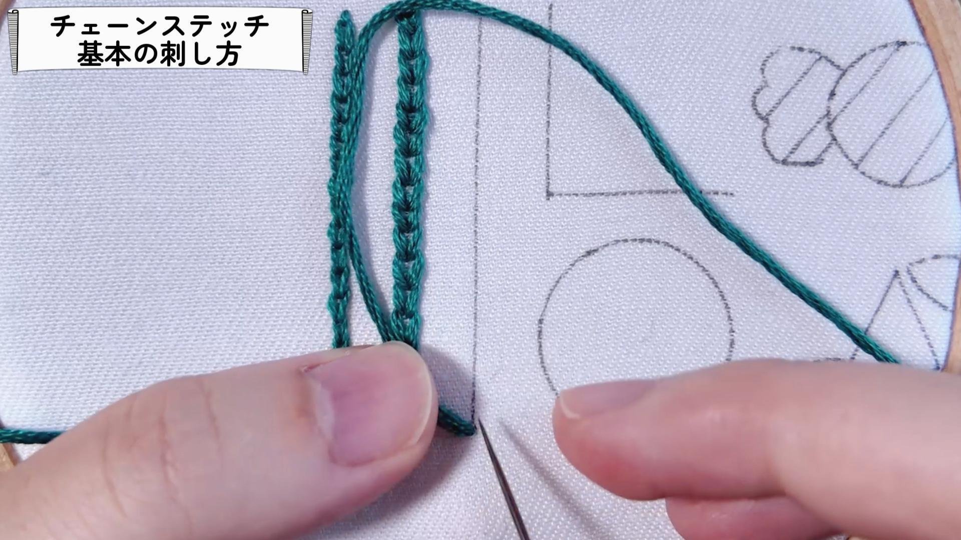 刺繍図案無料】チェーンステッチの刺し方解説｜サンプラー作り｜はな