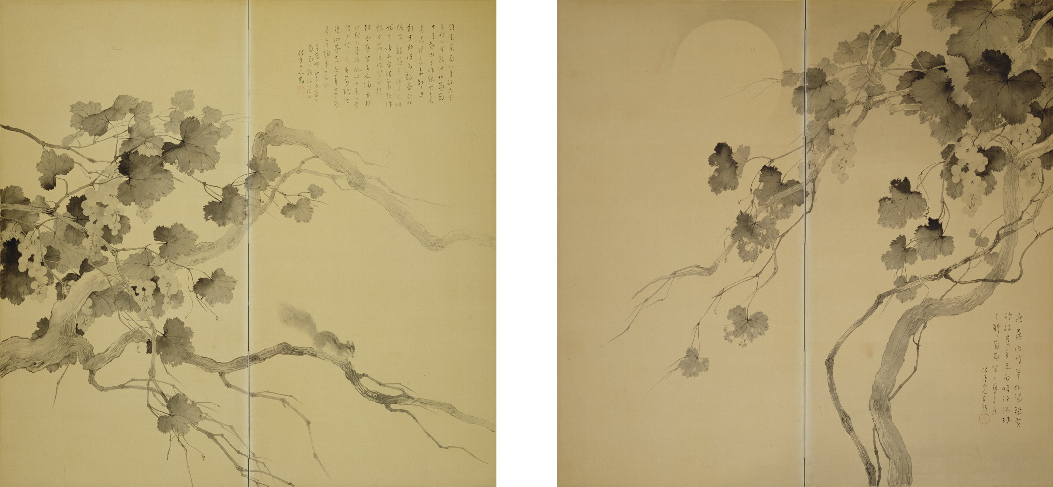 松林桂月印譜集 松林桂月《葡萄図》｜横浜美術館