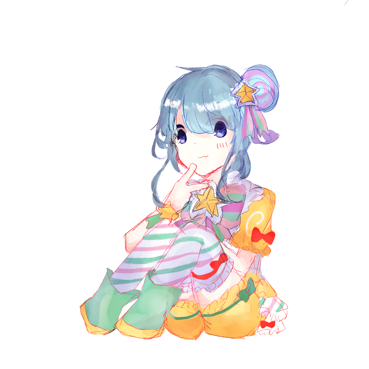 中学校の課題で書いた絵 今美術の授業で自画像を描いていて背景を写真の作品のような感じ